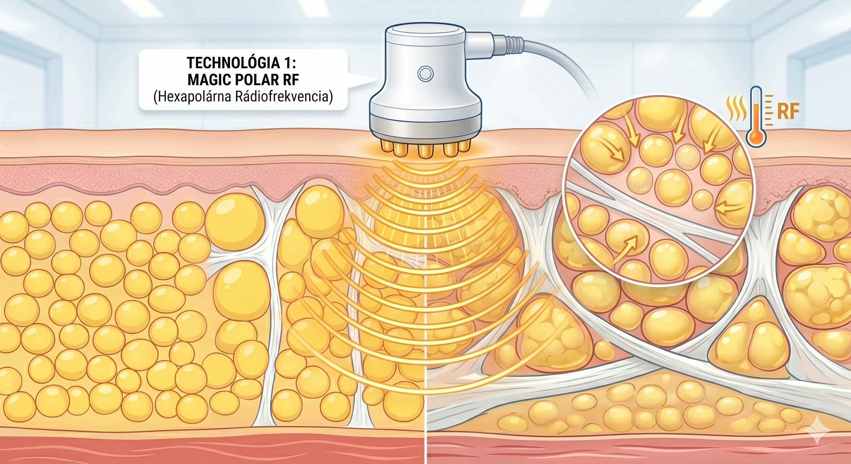 Hexapolárna rádiofrekvencia na boj s celulitídou
